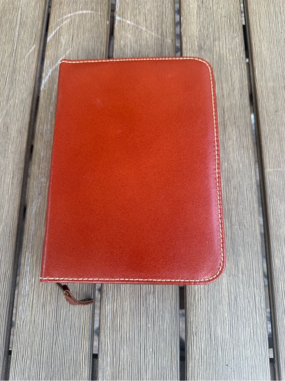 Men's Leather Zip Folio - Red